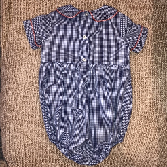 Three Sisters Embroidered Gingham Romper 🦞 - Picture 3 of 16